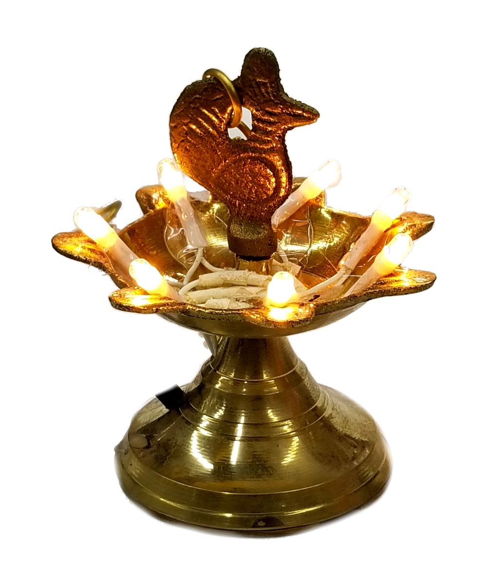 Kerala 7 Deep Brass Lamp