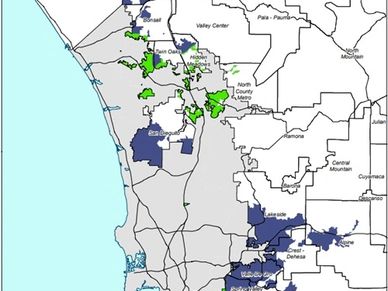 UAIZ eligibility map San Diego county Urban Agriculture Incentive Zone