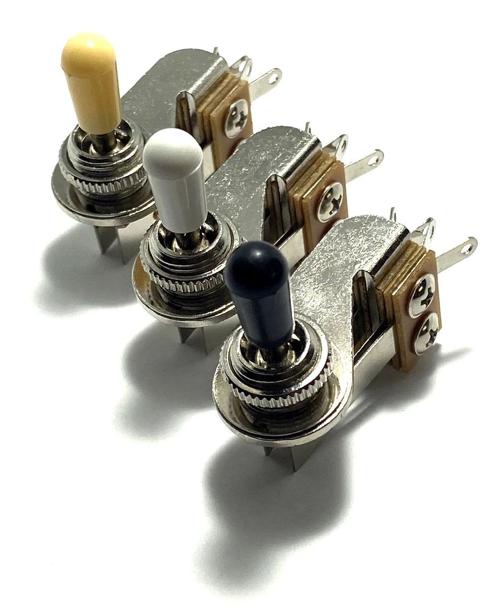 3-Way Right Angle Toggle Switch, 3W Selector Switch ~ Tip Color Choice