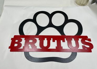 Custom Metal Dog Paw with name