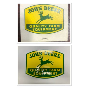 Custom layered John Deere recreated from a matchbook cover