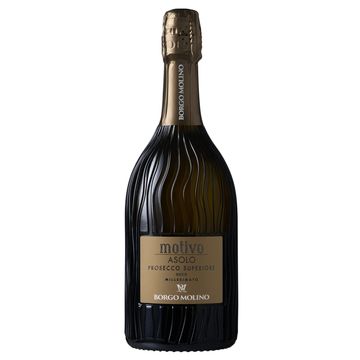 A stylish bottle of Borgo Molino Motivo Asolo Prosecco Superiore.
