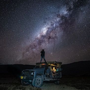 Luke Barnett Cameraman. Filming with a Thermal Camera. Night filming Hyena on location in Tanzania p