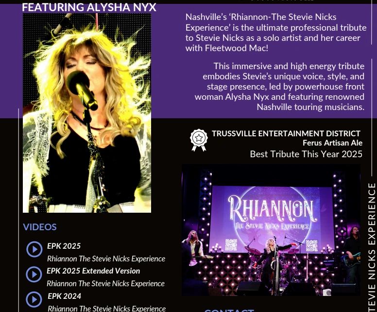 Click to Find Rhiannon's One Sheet on the Media Page