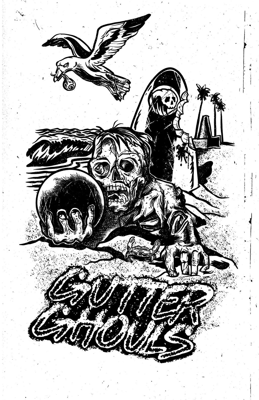 Gutter Ghouls poster design for Beach Creeps