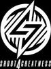 Monochrome logo with stylized 'S' and '4' inside a circle, reading 'Shoot4Greatness'.