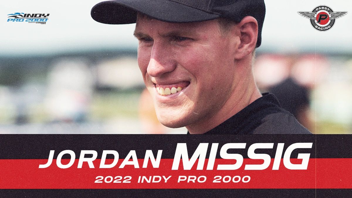 PABST RACING SIGNS JORDAN MISSIG FOR 2022 INDY PRO 2000 SEASON