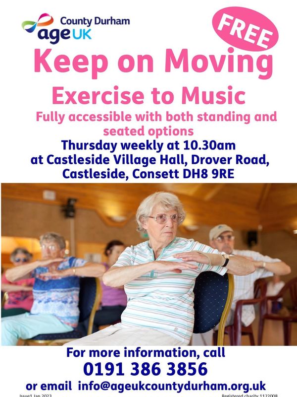 Exercise to music. Standing or seated options 