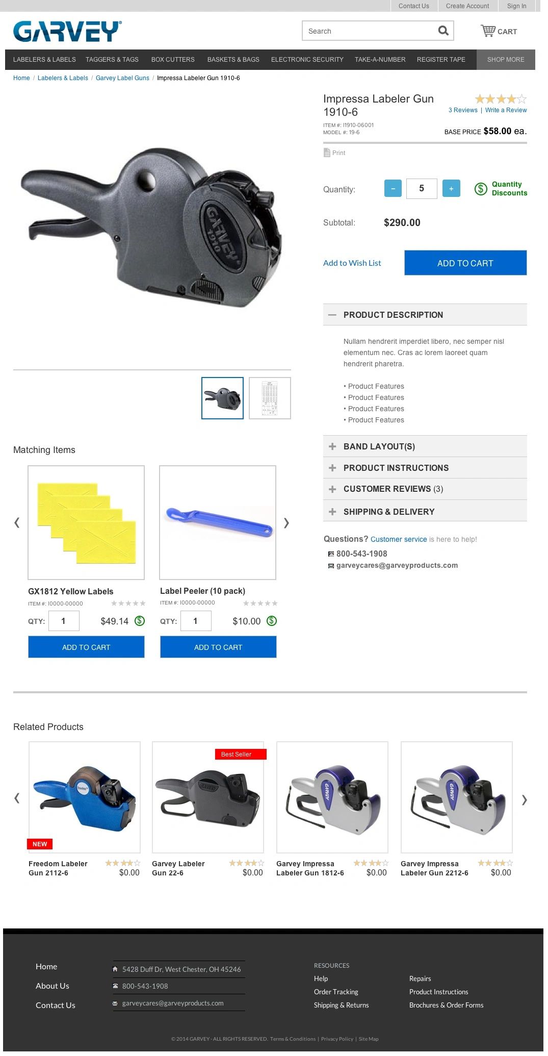Product page concept