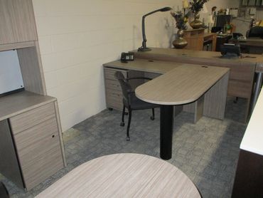 L-Shaped Desk with Rolling Drawer $495.00