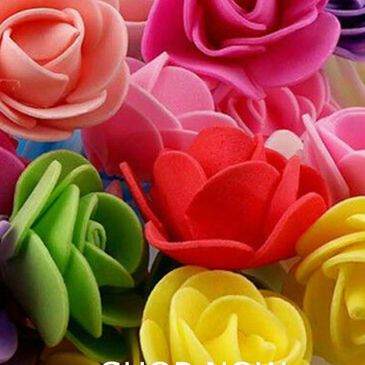 Bulk buy quality 3 cm foam flowers all colours