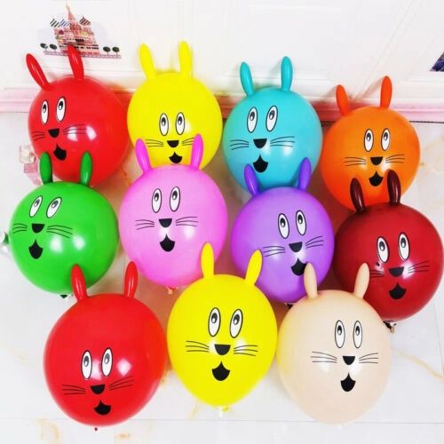 12" Easter day Rabbit bunny shaped latex balloons mix colours