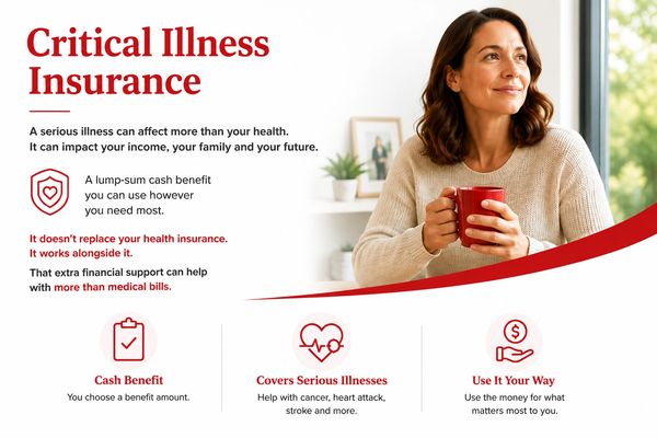 Illustration representing critical illness insurance and financial protection