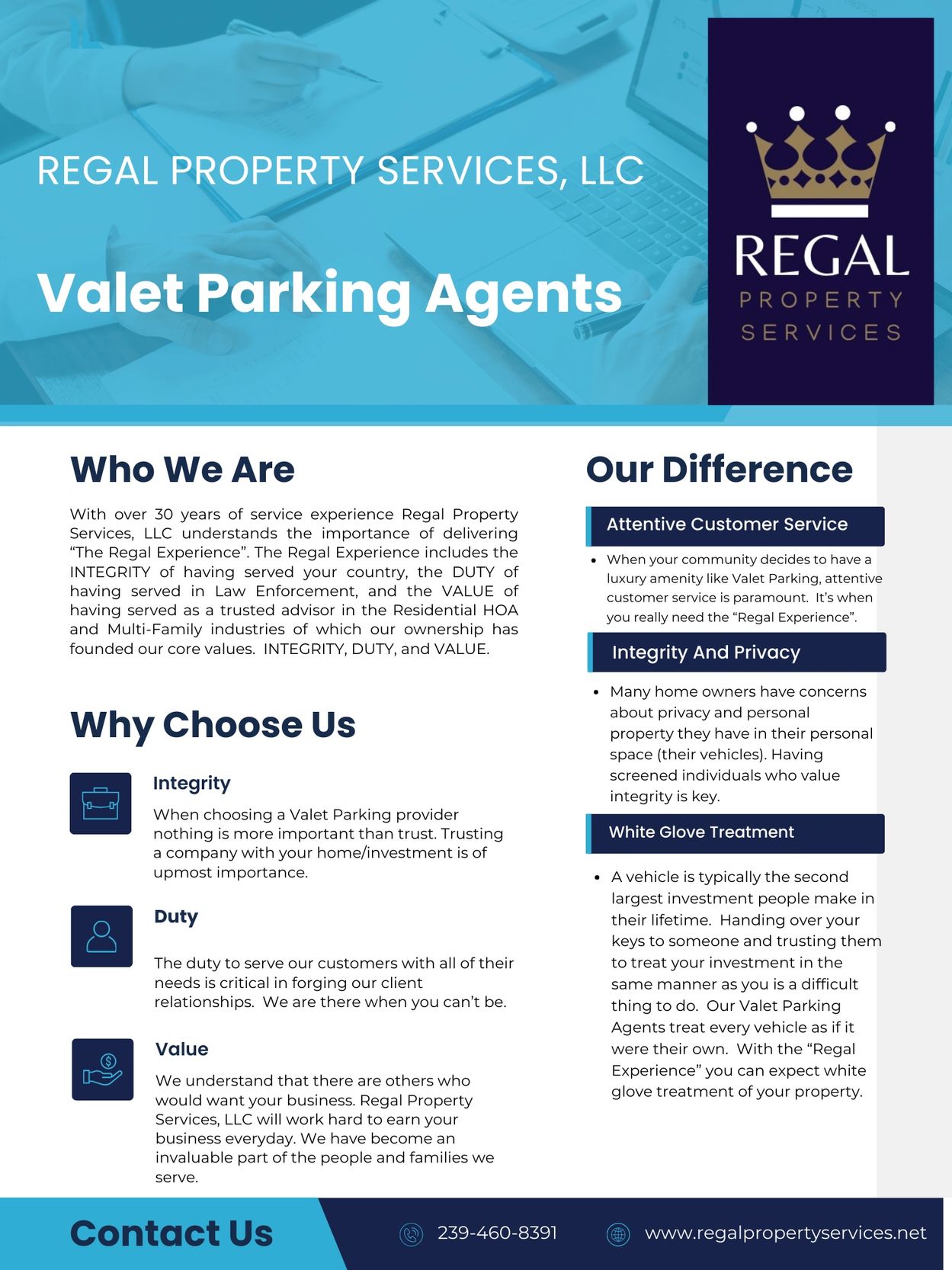 Regal Property Services Valet Parking Agents