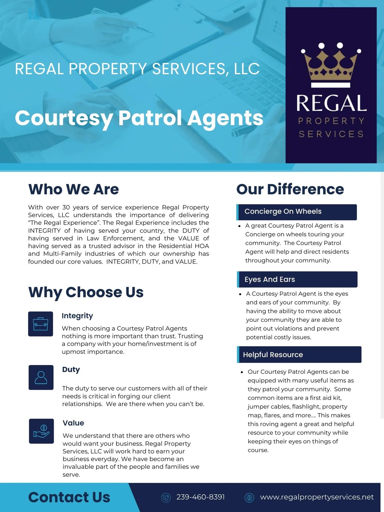 Regal Property Services Courtesy Patrol Agents