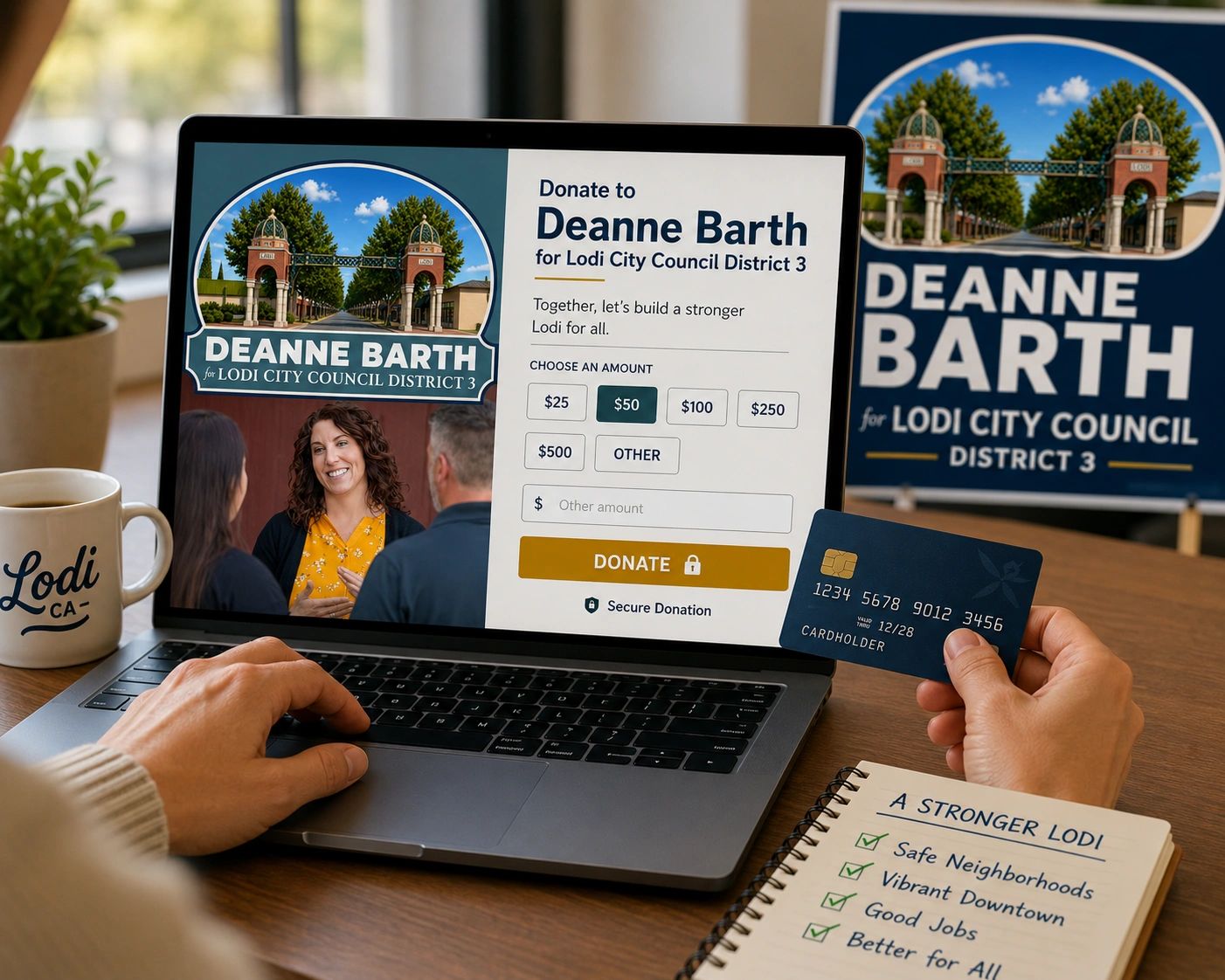 Person donating online to Deanne Barth for Lodi City Council District 3.