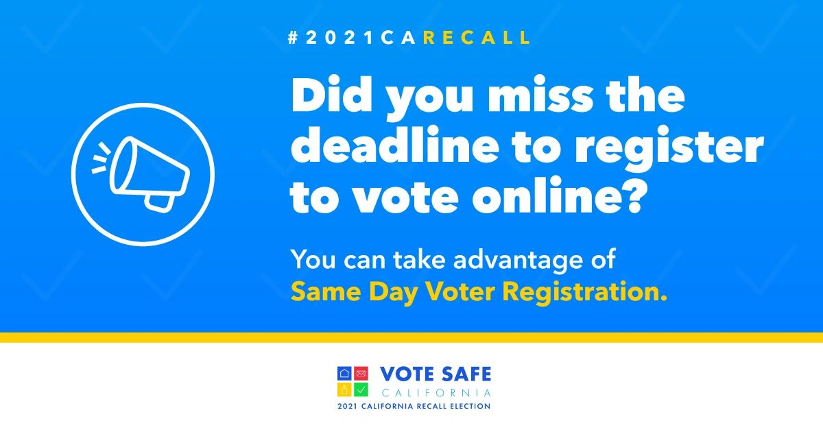 NAACPLA: Same Day Voter Registration #2021CARecall