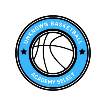 Logo of Unknown Basketball Academy Select with a basketball and stars.