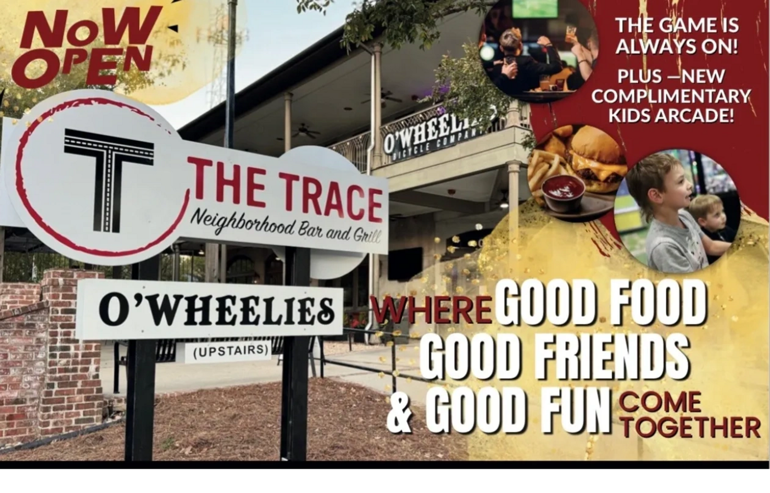 The Trace Neighborhood Bar and Grill now open with good food, friends, and fun.