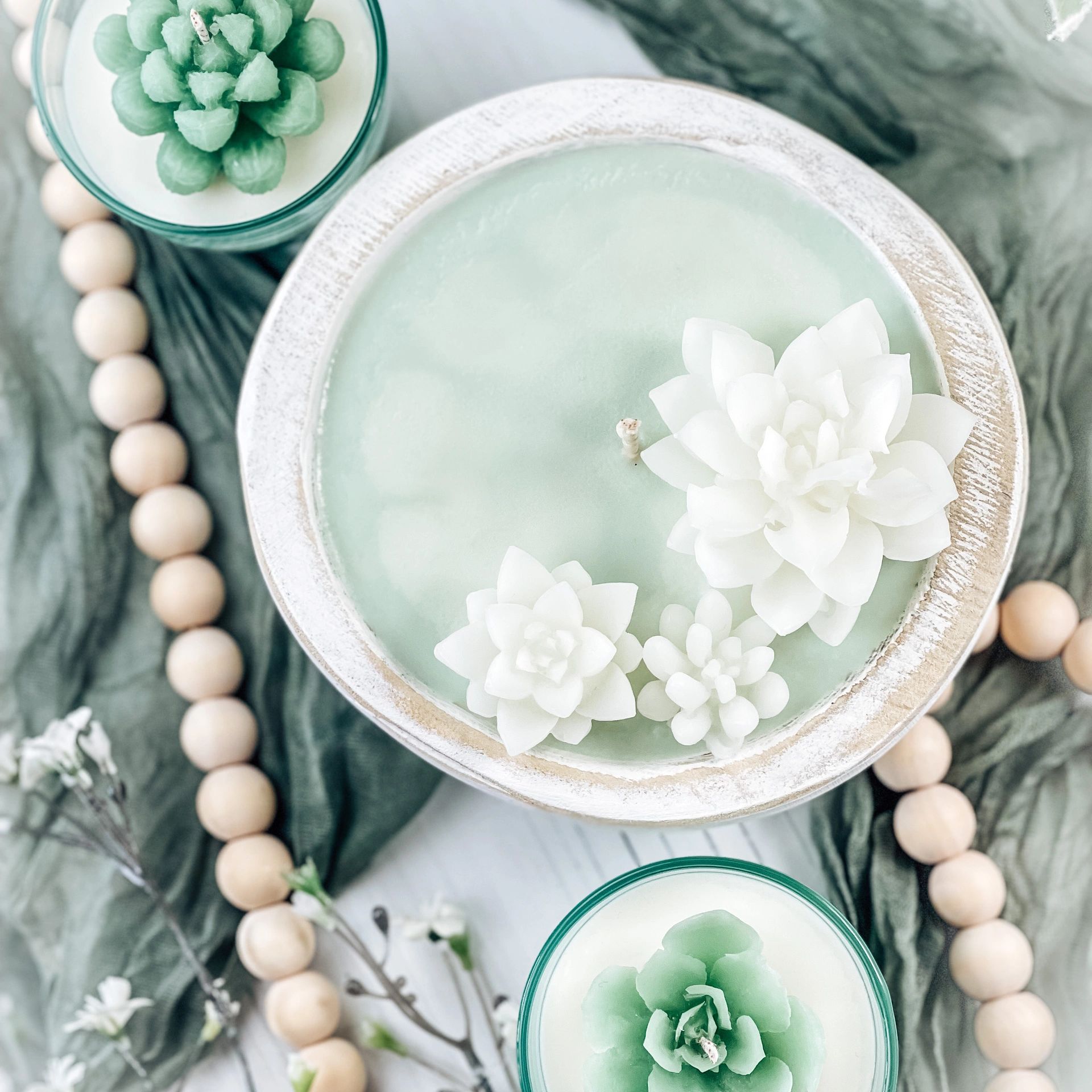 Succulent candle