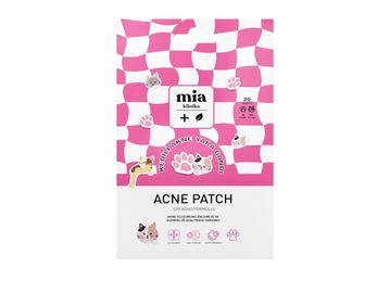 Packaging of Mia Studio acne patch with pink checkered design.