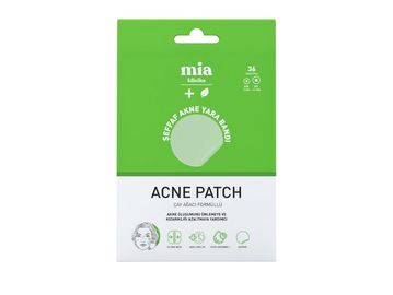 Acne patch product packaging in green and white.