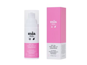 Mia Klinska SPF 50+ Pink Tone Up Sunscreen.