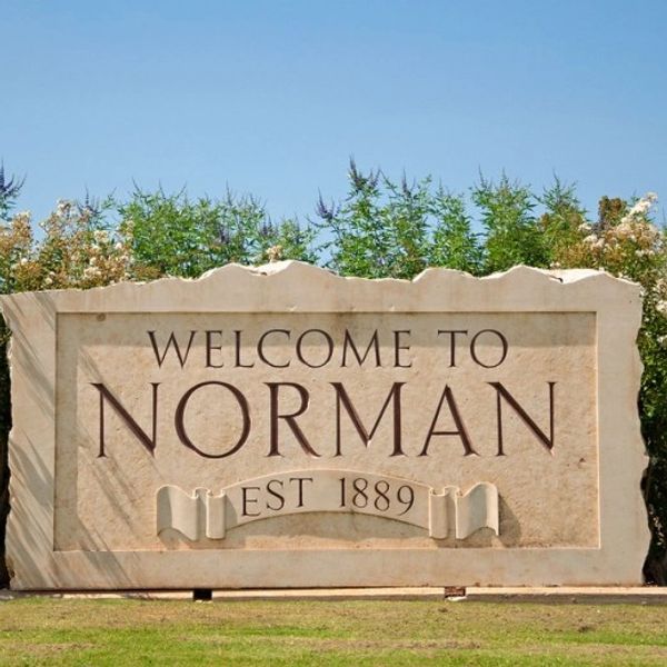 "Welcome to Norman Oklahoma" greeting sign. Home to  Home inspector Corey Lambrecht. 