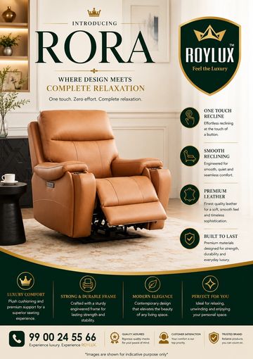 Luxurious RORA recliner chair by Roylux for complete relaxation.