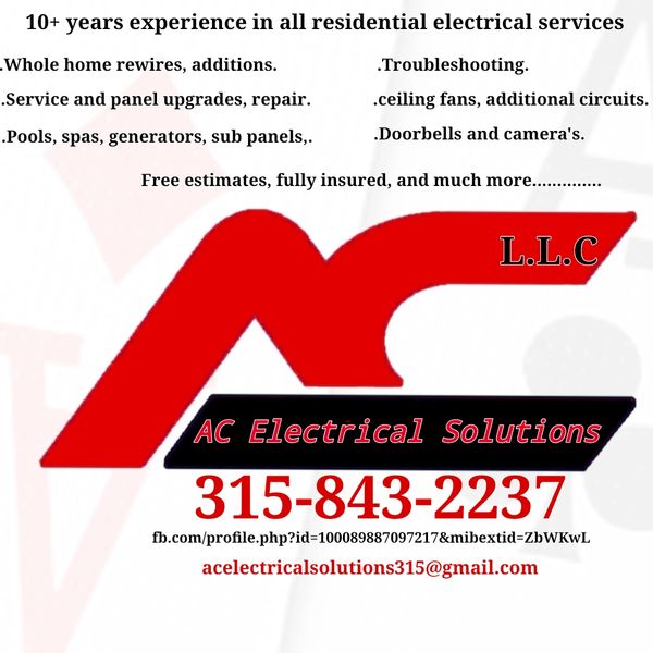 AC Electrical Solutions logo and services offered.