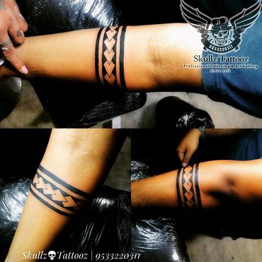 #tattoo #tattoos #inked #ink #tattoodesign #wristband #wristbandtattoo #bandtattoo  #skullztattooz 