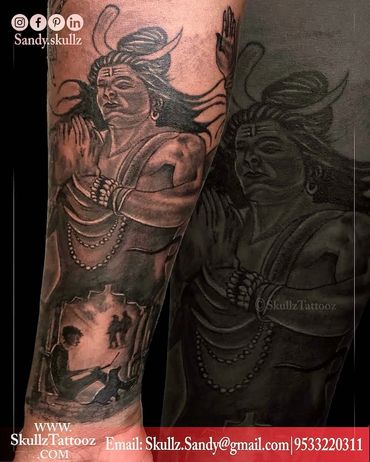 Lord Shiva Custom realism tattoo done at Skullz Tattooz hyderabad.#lordshiva #realismtattoo #tattoo