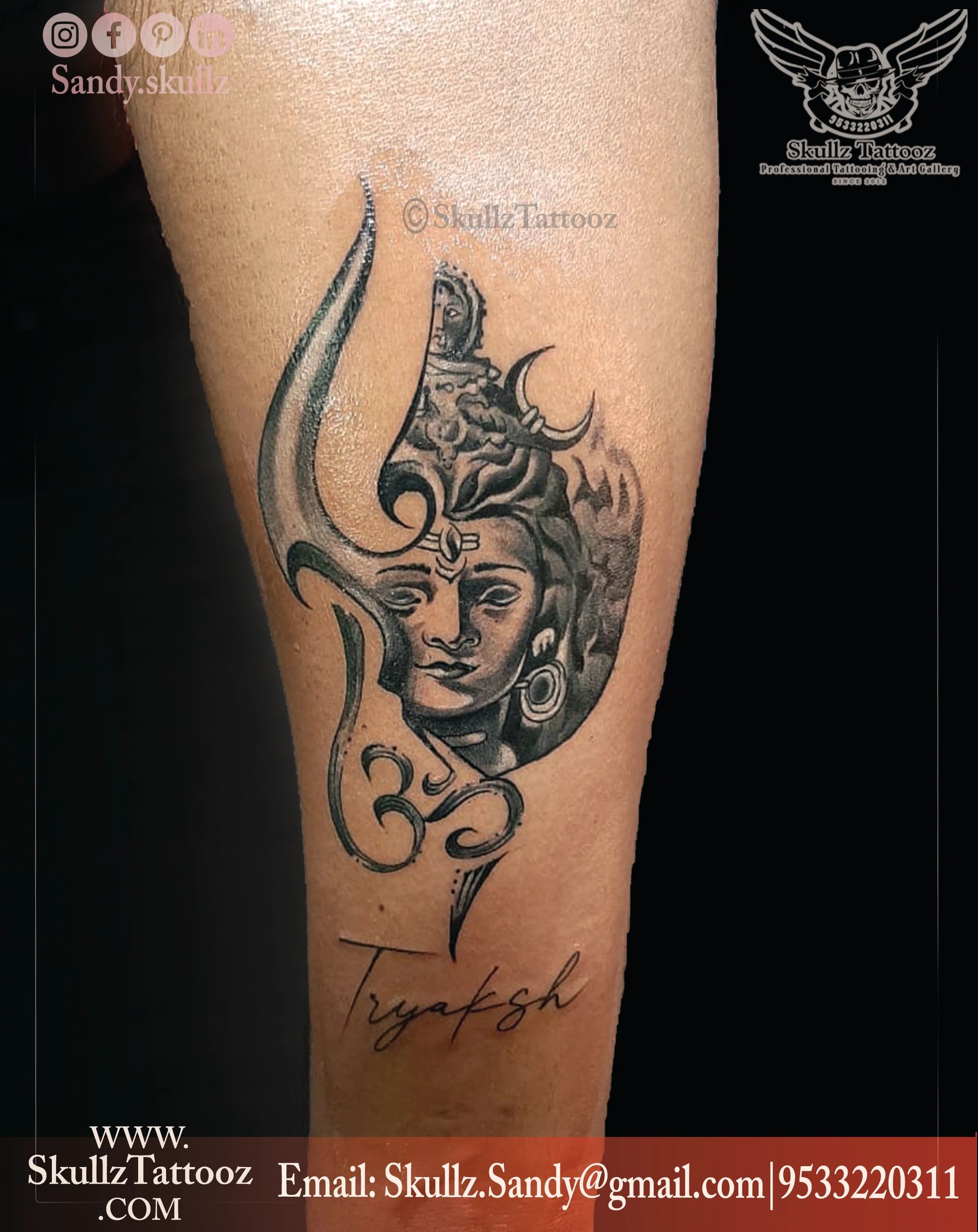 OM TRISHUL   tattoocultr itattyou tattoorevolutionindia Artist  Soumadip Bera For appointm  Shiva tattoo design Tattoo designs wrist Om  tattoo design