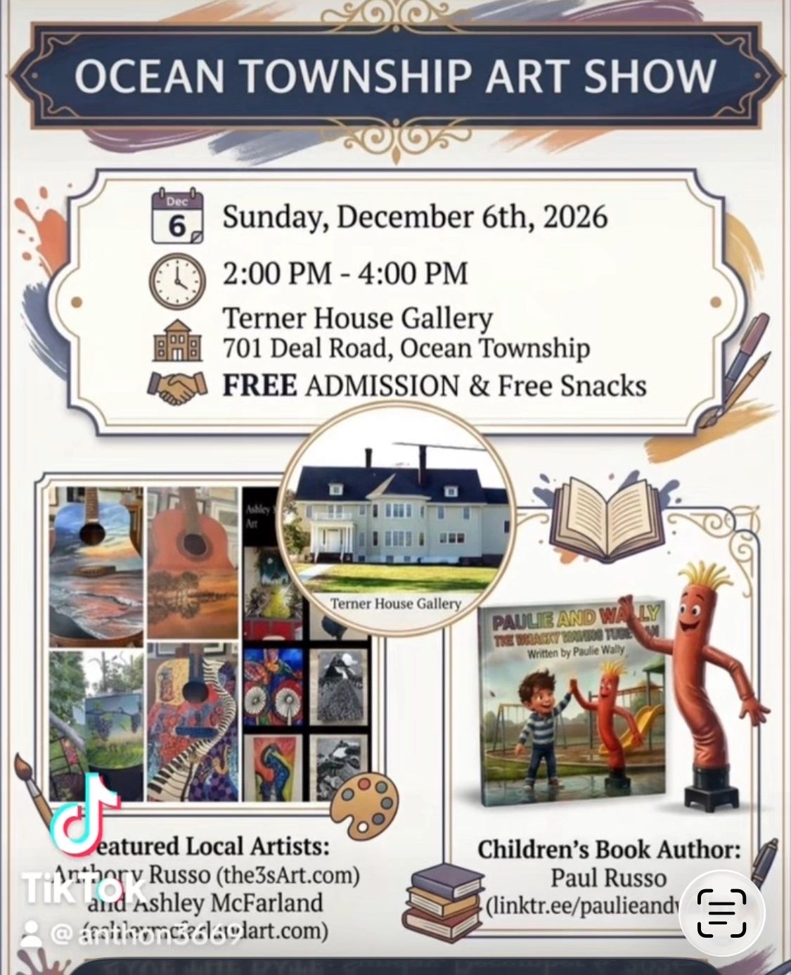 Ocean Township Art Show on December 6th, 2026
