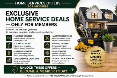 Exclusive home service deals for members with discounts on plumbing, electrical, roofing, and more.