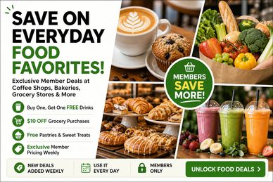 Exclusive member deals on everyday food favorites at shops and grocery stores.