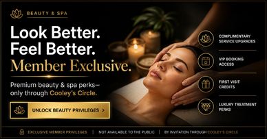 Relaxing spa treatment promoting exclusive member benefits.