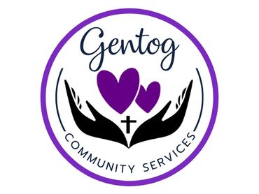 Gentog Community Services logo with hands, hearts, and a cross.