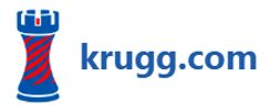 Logo of krugg.com featuring a stylized rook and text.