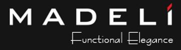 Logo with text 'MADELI' and 'Functional Elegance'.