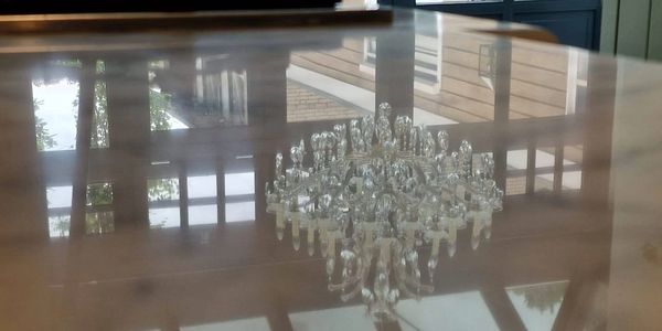 Freshly polished marble countertop