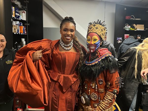 SELLOANE NKHELA with Jennifer Hudson At Hollywoodbowl Lion king Disney Plus Performance 
]
