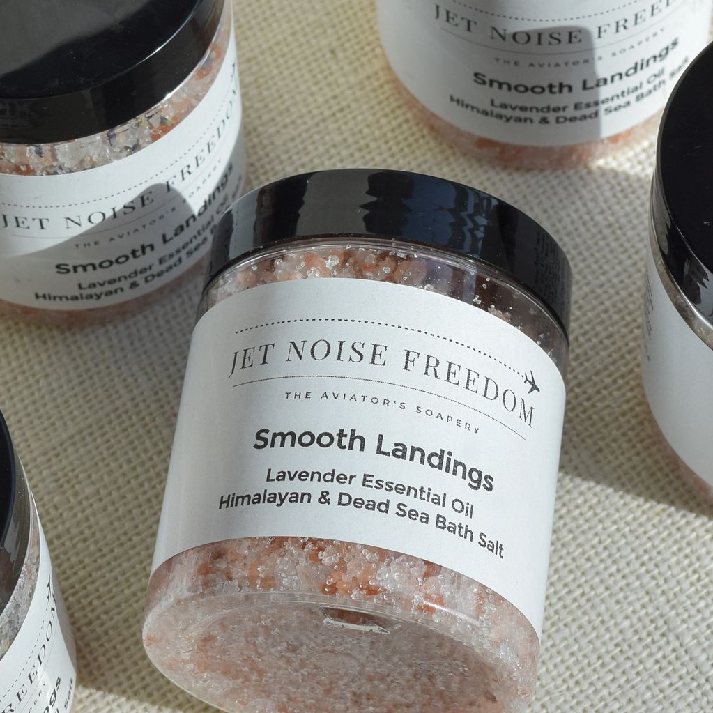 Smooth Landings - Lavender Essential Oil Bath Salts Jet Noise Freedom