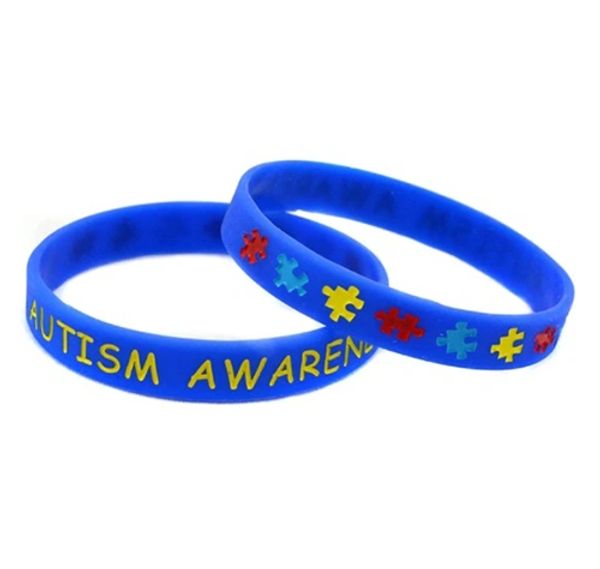 BR2001 Blue - Autism Awareness Rubber Bracelet