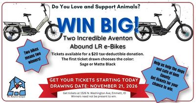 Enter for a chance to win an e-bike, help the animals in our care.