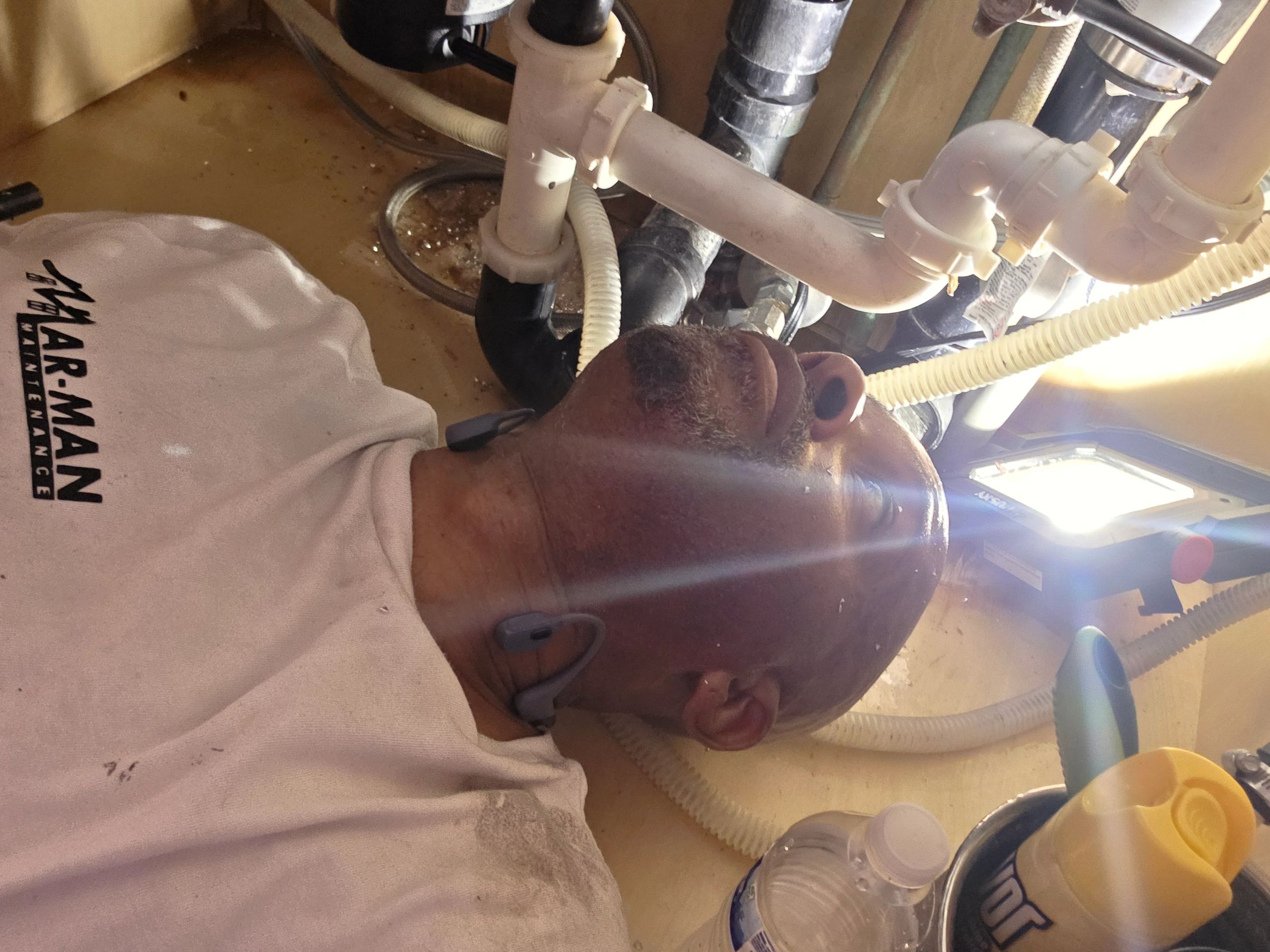 MARLON MANASSA OF MAR MAN MAINTENANCE fully focused on the task at hand.
