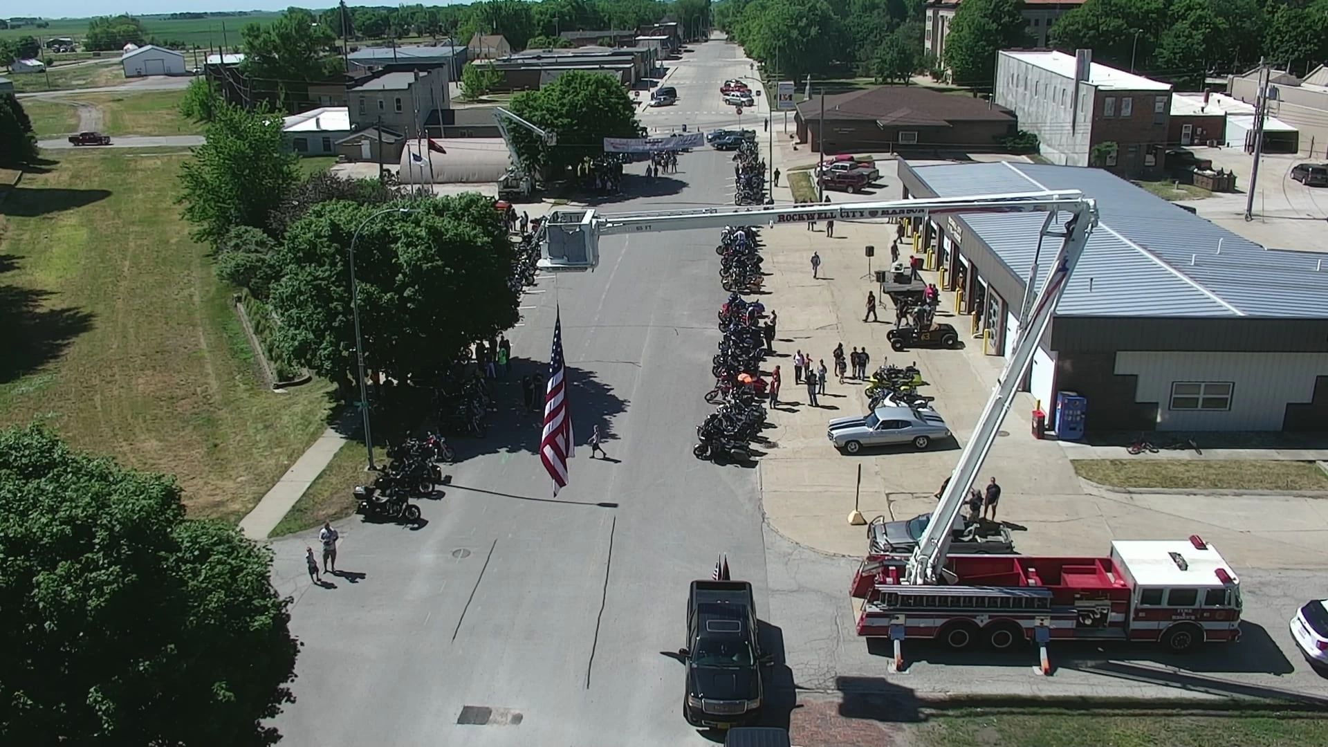 Arial view of the 2021 memorial ride