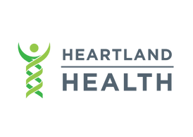 Heartland Health Logo, sponsor, green and grey