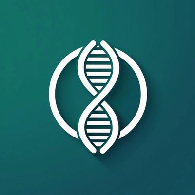 White DNA helix icon inside a circle on green background.
