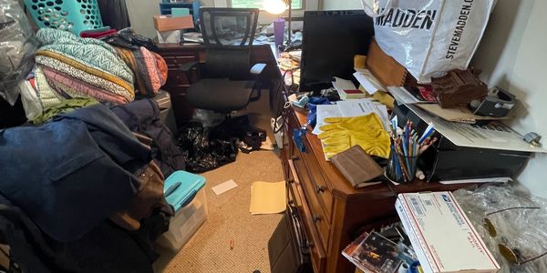 One Room in a Hoarder House that is full of Clutter.